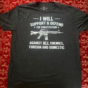 Gray Graphic T-Shirt with White Print